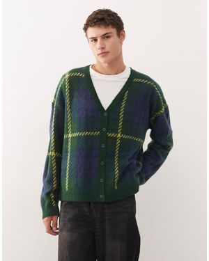 Collusion – strickjacke mit karomuster - Grün