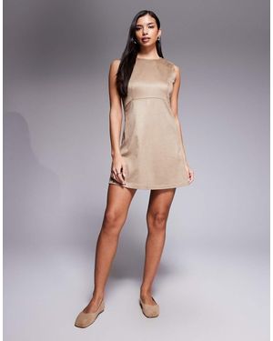 Barbour Nia A-Line Faux Suede Mini Dress - Brown