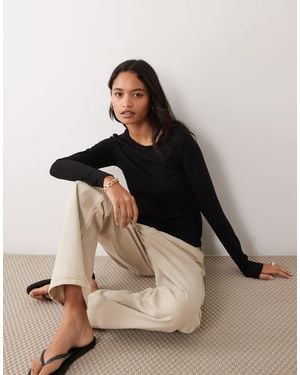 ARKET Stretch Long Sleeve Slim Fit Top - Brown