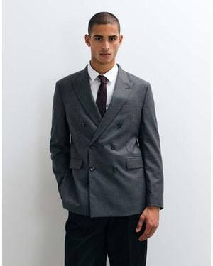 Mango Double Breasted Suit Blazer Co-ord - Grey