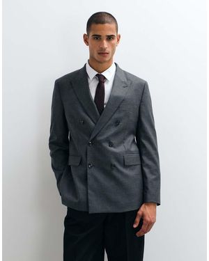 Mango Nette Double Breasted Blazer - Grijs