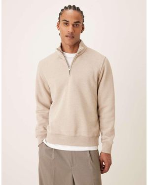 Mango Sudadera Con Cremallera Corta De Mezcla De Algodón De -Neutro