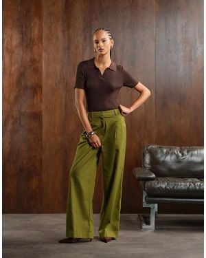 Nobody's Child Jax Wide Leg Tailored Trousers Co-ord - Green