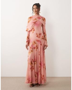 ASOS Long Sleeve Maxi Dress - Pink