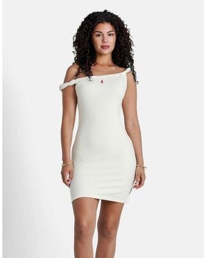 Sixth June Vestido Corto De Tirantes Con Hombros Retorcidos De - Blanco