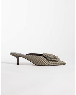 ASOS Surprise Corsage Detail Pointed Kitten Heeled Mules - Multicolour