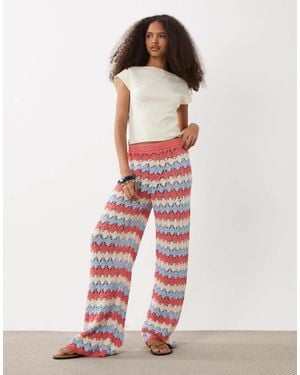 ASOS Crochet Knit Trouser Co-ord - Red