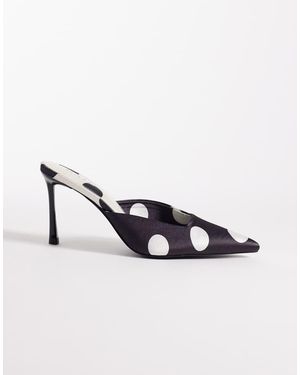 Raid Mules De Tacón Con Estampado De Lunares Blancos Y Negros Floralio De - Multicolor