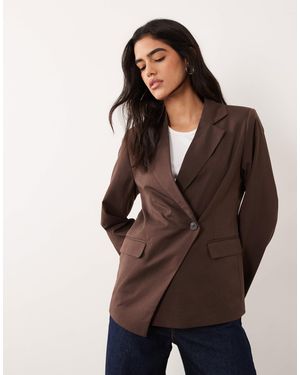 Vila Asymetric Tailored Blazer Set - Brown