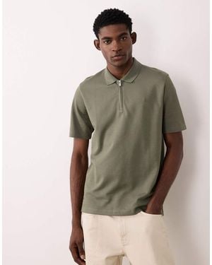 Jack & Jones Premium Zip Polo Top - Green