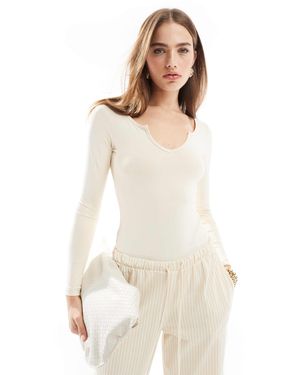 Threadbare – superelastischer, langärmliger body - Weiß
