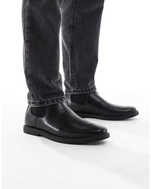 SEQWL Botines Chelsea Negros Con Puntera Redondeada De
