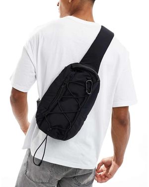 ASOS Mochila Negra Con Detalle De Cordón Ajustable De -Neutro - Blanco