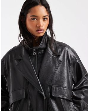 Urbancode Bomberjacke mit mock-neck und doppelter lage - Schwarz
