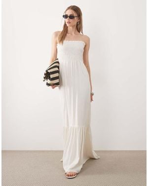 ASOS Gesmokte Maxi Jurk - Naturel
