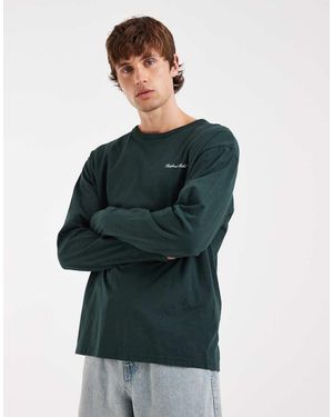 Redefined Rebel Camiseta Extragrande De Manga Larga Con Logo Bordado - Verde