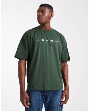 ASOS Oversized T-shirt With Chest Print - Green