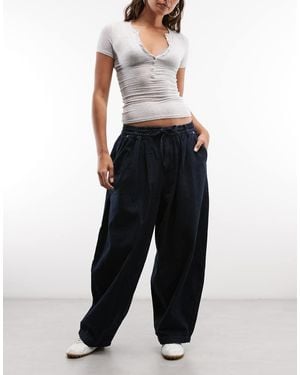 Collusion Jeans A Palloncino Lavaggio Blu Scuro - Nero