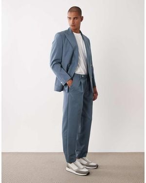 ASOS Oversized Tapered Suit Trousers - Blue
