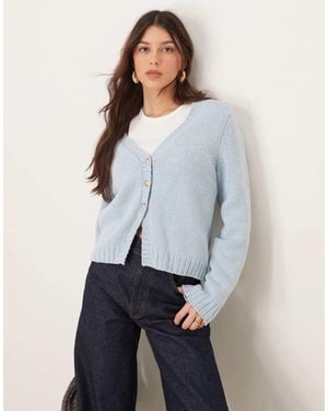 Abercrombie & Fitch Long Sleeve Button Through Cardi - Grey