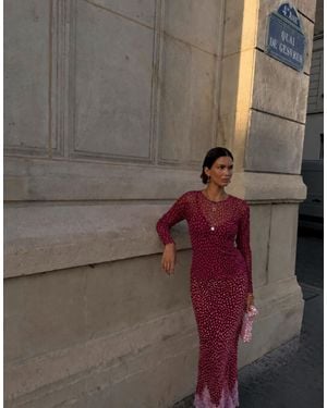 Never Fully Dressed Mesh-top mit langen ärmeln und hirsch-print - Grau