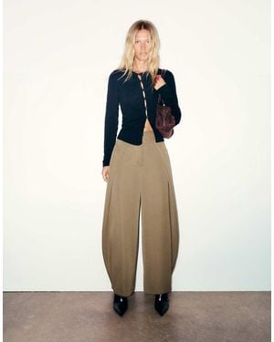 Pull&Bear Darted Smart Trousers - Natural