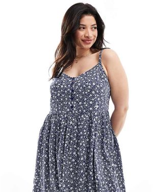Yours Strappy Cami Maxi Dress - Blue