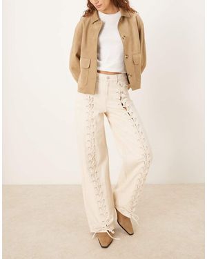 JJXX Tokyo Lace Detail Jeans - Natural