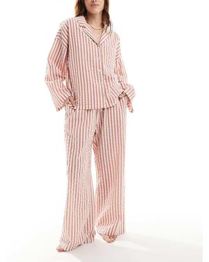 Lindex Seersucker Pyjamatop Met Strepen - Roze
