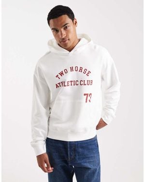 Levi's Sudadera Corta Blanca Con Capucha Y Estampado "Two Horse Athletic Club" De - Blanco