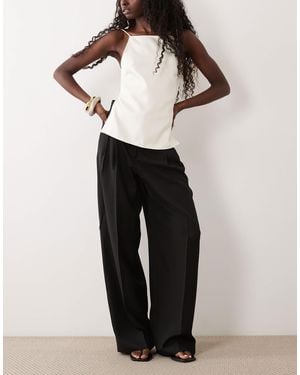 Mango Pleat Front Tailored Trouser - Black