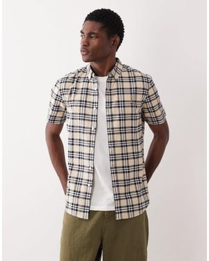 Farah Brewer Short Sleeve Logo Shirt - Gray