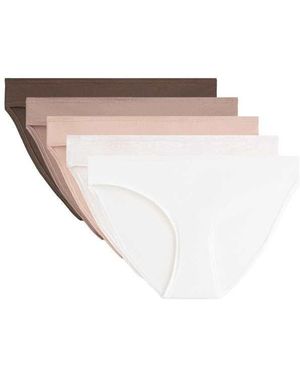 Oysho 5 Cotton Blend Classic Briefs - White