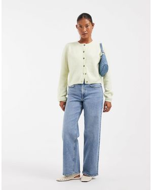 Only Petite Juicy jeans larges taille haute clair - Bleu