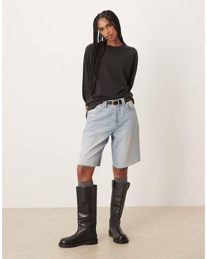 Free People Montana Raw Hem Denim Shorts - Natural