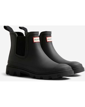 HUNTER Downpour - bottines chelsea unisexes - Noir