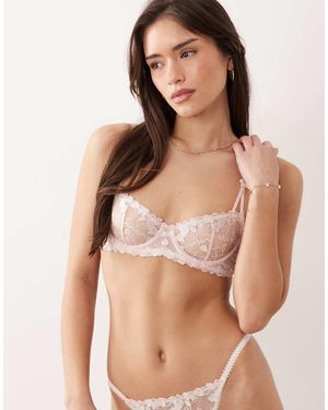 Wild Lovers Sujetador Balconette Con Aros De Malla Bordada Vivienne De - Marrón