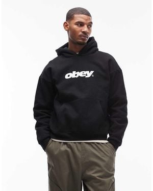 Obey Bounce Heavyweight Oversized Pullover Hoodie - Black