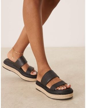 Calvin Klein Calvin Klein Double Strap Espadrille Sliders - Brown
