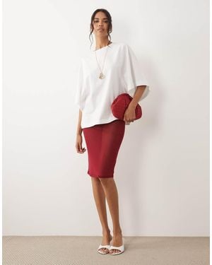 ASOS Sheer Mesh Midi Skirt - White