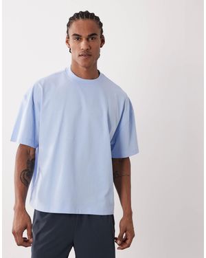 4505 Heavyweight Cotton Boxy Drop Shoulder T-shirt With Quick-dry Finish - Blue
