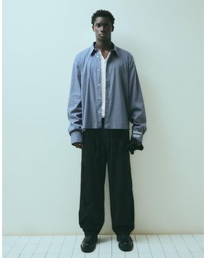 Bershka baggy Cargo Trousers - Blue