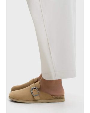 Bershka Clogs With Buckle Detail - Natural