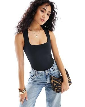New Look Body Aderente Con Scollo Squadrato - Nero