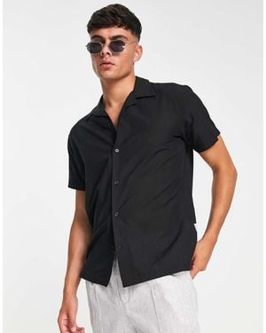 SELECTED Revere Short Sleeve Shirt - Black