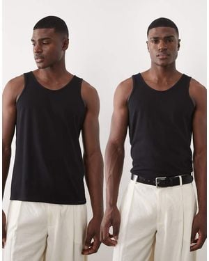 ASOS Essentials 2 Pack Regular Fit Tank - Black