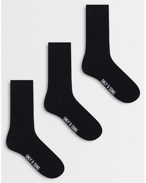 Only & Sons – 3er-pack socken - Schwarz