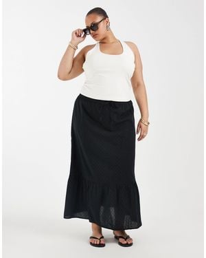 Vero Moda Textured Boho Maxi Skirt - White