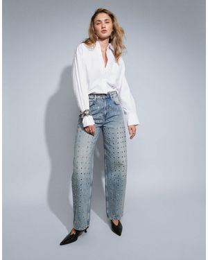 & Other Stories Straight Leg Jeans With Eyelets - Blue