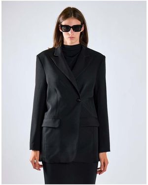 Glamorous Double Breasted Tailored Blazer - Black
